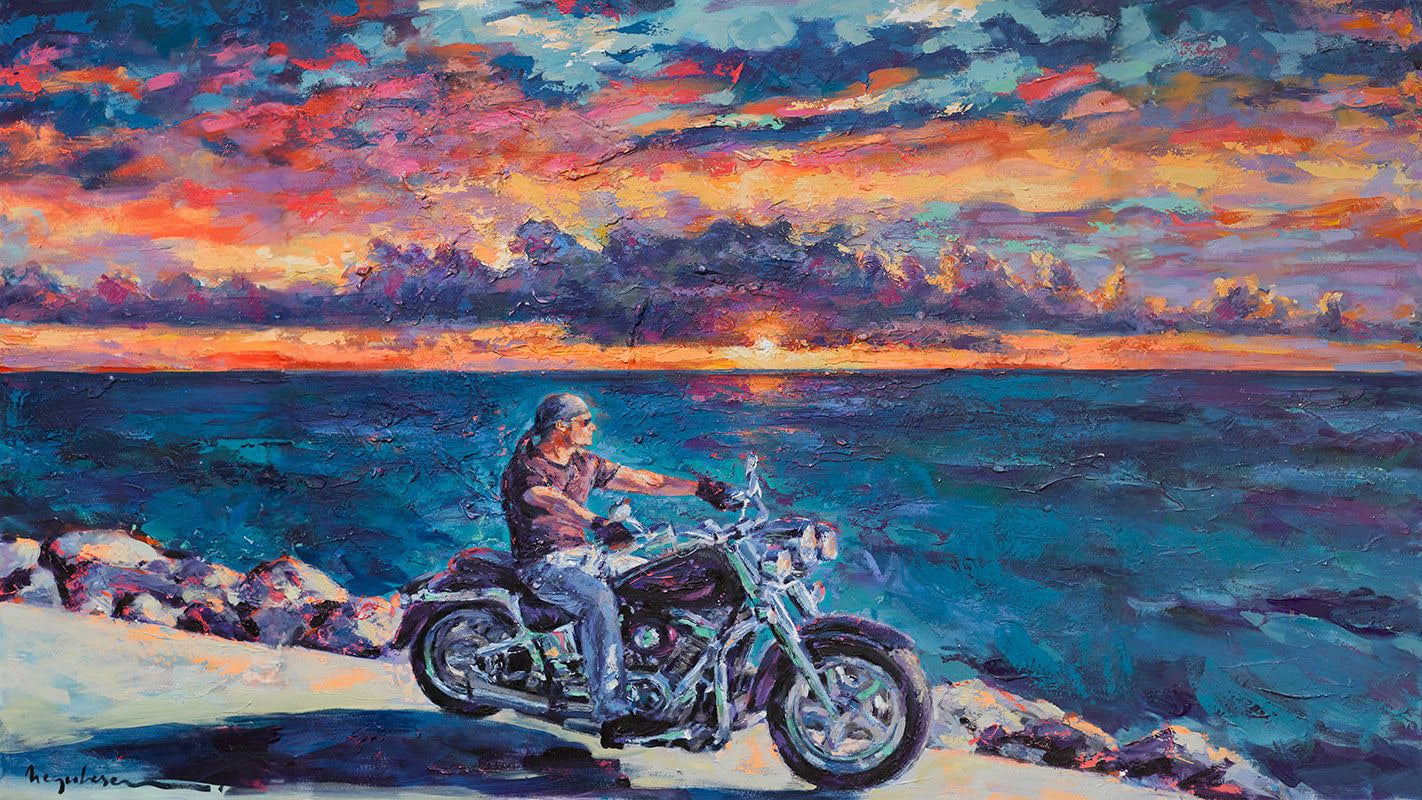 Motorcycle at Coast